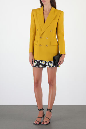 Black Mini Skirt in Daisey Print SAINT LAURENT